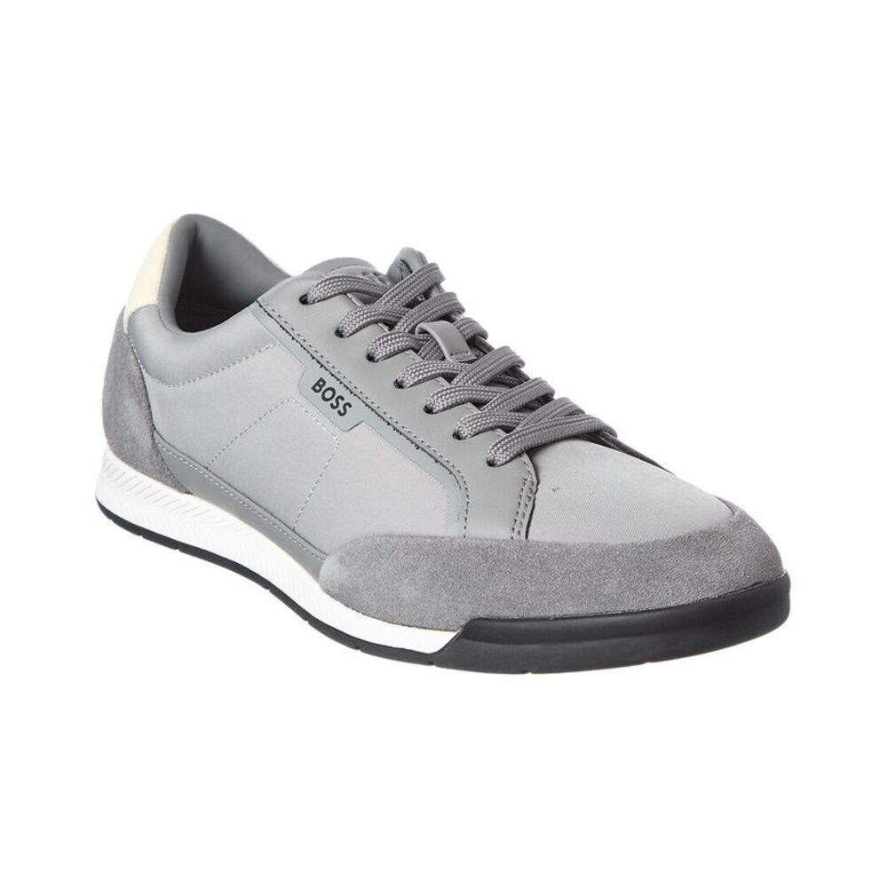 Boss Hugo Boss Nitan Suede-Trim Sneaker, Gray